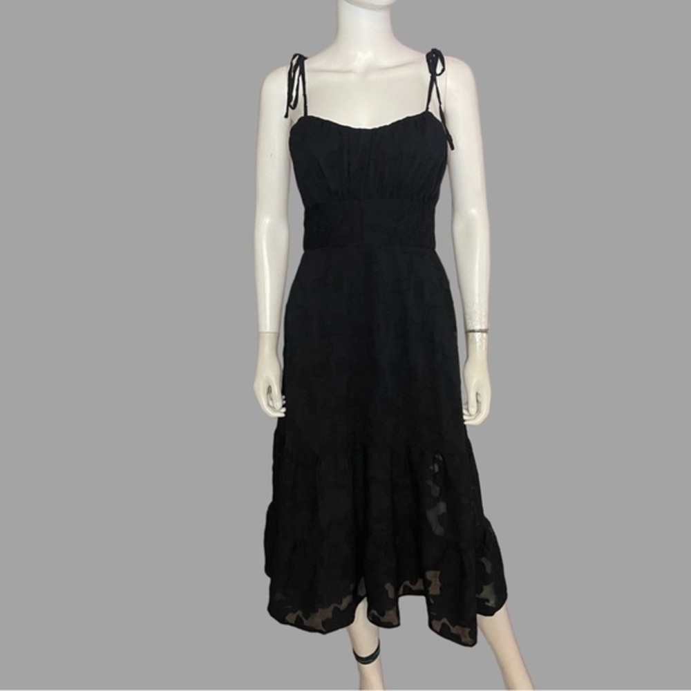 Speechless Black Smock Tiered Hem Midi‎ Dress